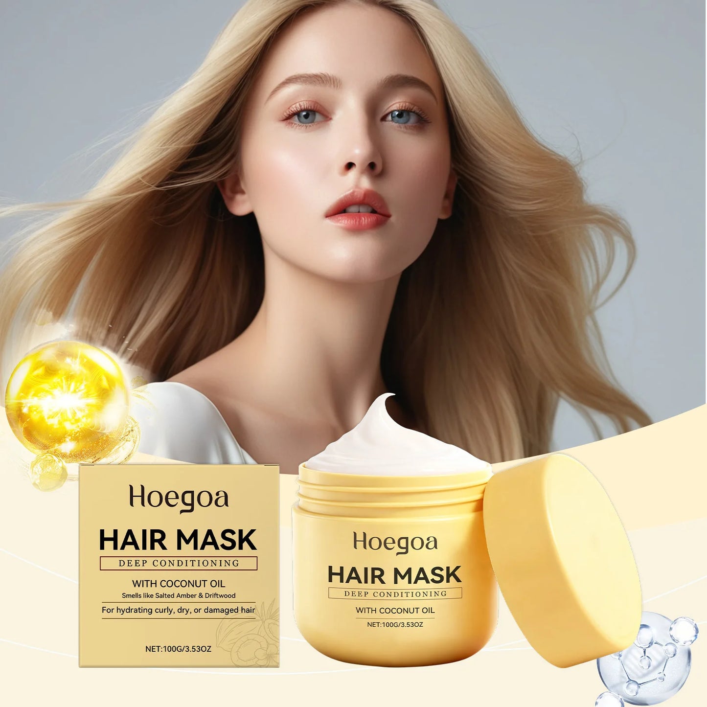 Coconut Oil Moisturizing Hair Mask Hair Smooth Soften Reduces Hair Fall Repair Damaged Dry Frizzy Hair Deep Nourishing Hair Care Peaceful Pleasures Health and Wellness