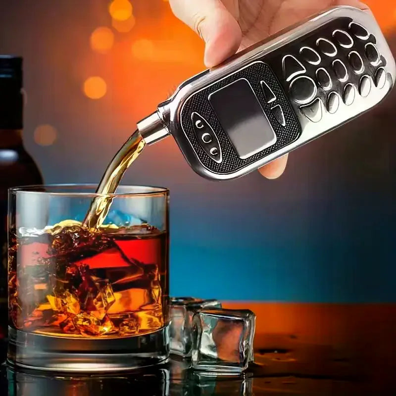 Retro Phone Hip Flask – 2.5oz Stainless Steel Whiskey Flask