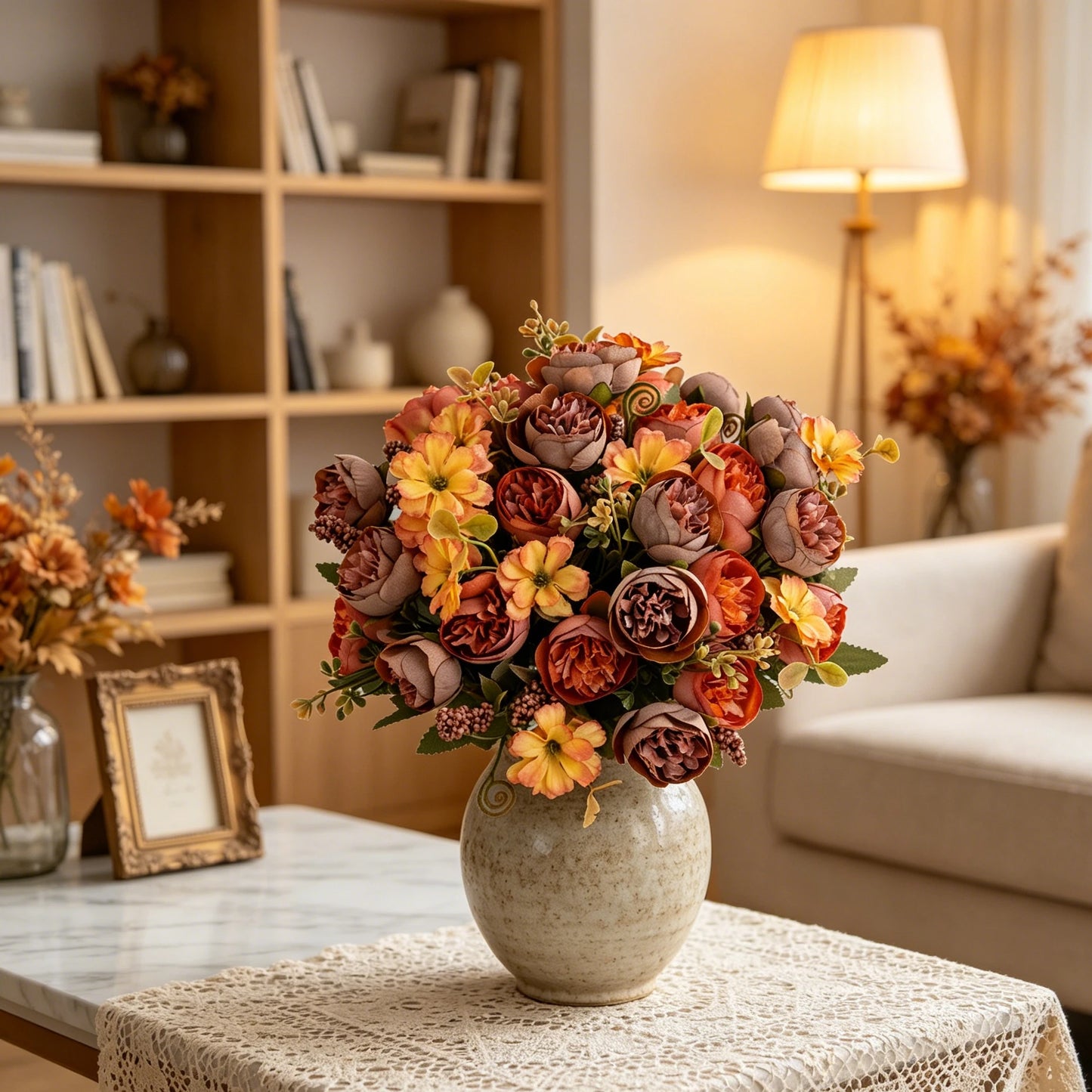 Silk Peony Artificial Flower Bouquet | Wedding & Home Decor