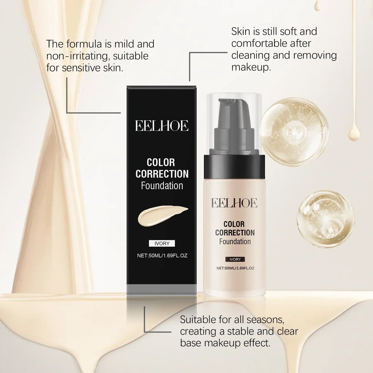 50ml Full Coverage CC Cream Foundation – Matte & Brightening