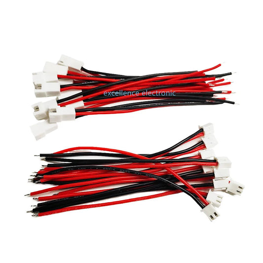10Pairs JST XH 2.54mm 2PIN Soft silicon 22AWG Wire XH2.54 Female Male Connecting Plug Connector for Tiny Drone Battery Terminal Peaceful Pleasures Health and Wellness Default Title