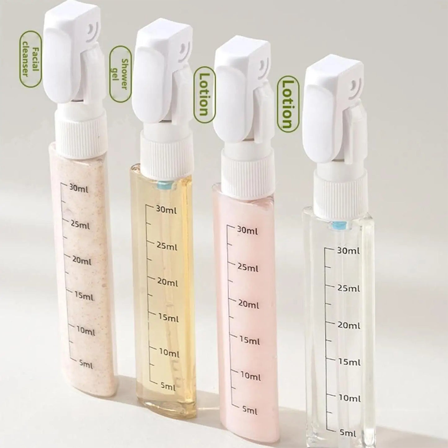 4-in-1 Leakproof Travel Dispenser Bottles Set with Labels