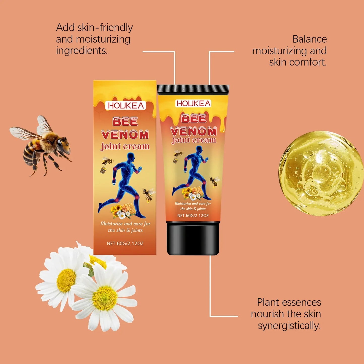 HOUKEA Bee Venom & Propolis Body Cream 60g – Joint Care