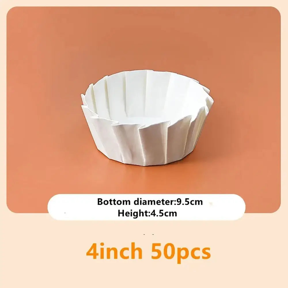 50-Pack Disposable Basque Cake Liners | Oilproof 4/6/8 Inch