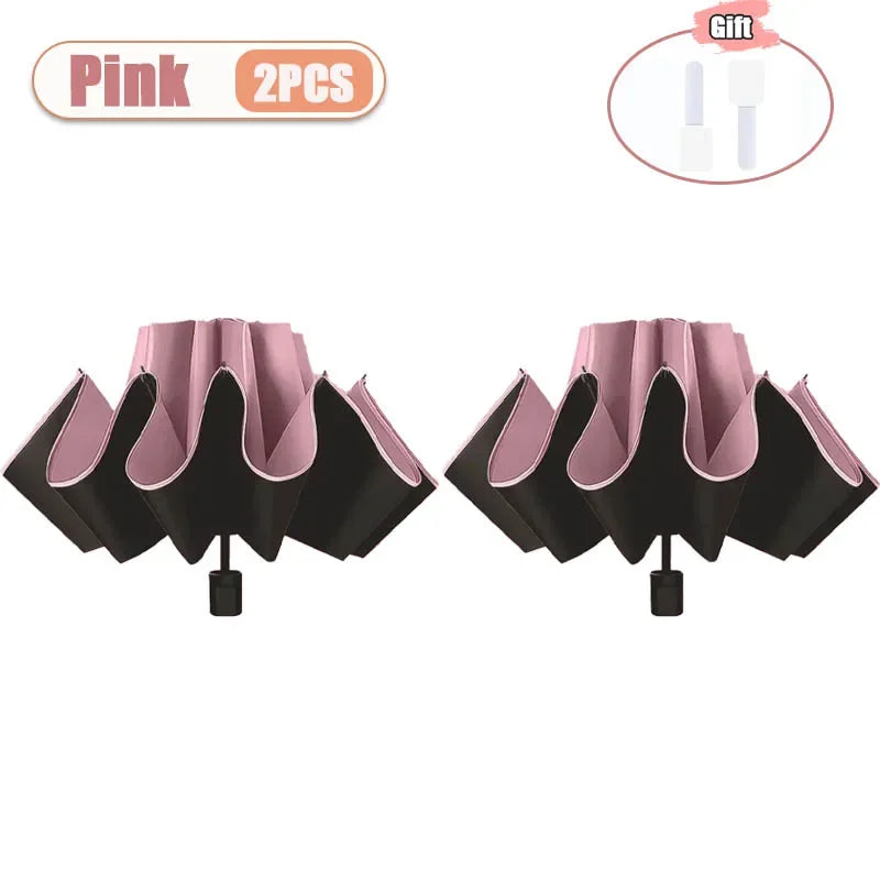 Large UV Protection Folding Umbrella – Sun & Rain Compact