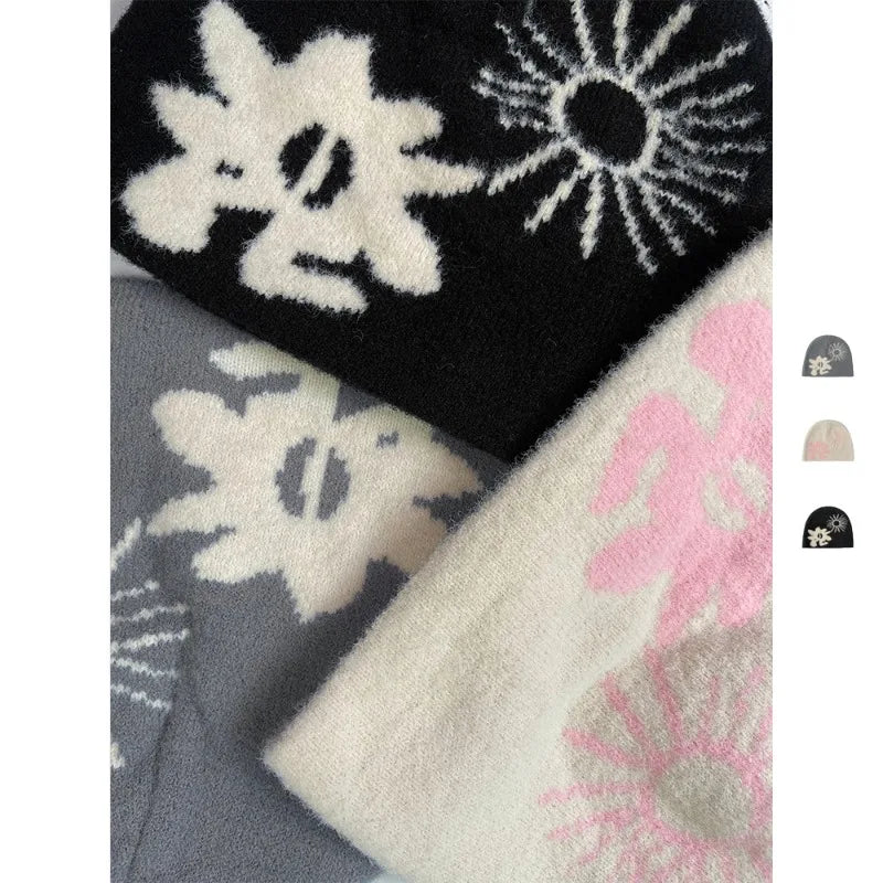 Jacquard Plush Knit Beanie | Unisex Winter Ski Hat