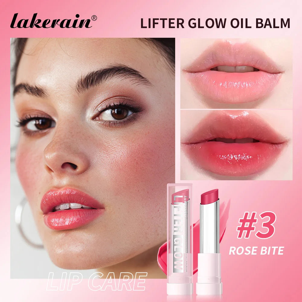 Lakerain Glow Lip Oil Balm Long Lasting Moisturizing Nourishing Daily Care Lip Balm Smooth-melt Softness Texture Natural Makeup Peaceful Pleasures Health and Wellness