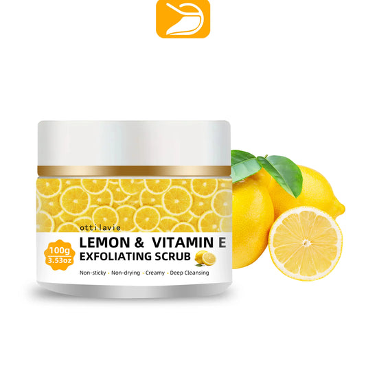 Ottilavie Lemon Vitamin E Scrub | Face & Body Exfoliator Exfoliating Face Scrub Oasis Select 100g