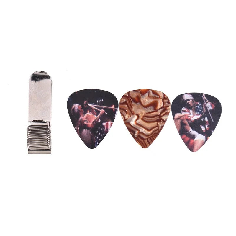 Universal Metal Guitar Picks Holder Clip Colors Random General