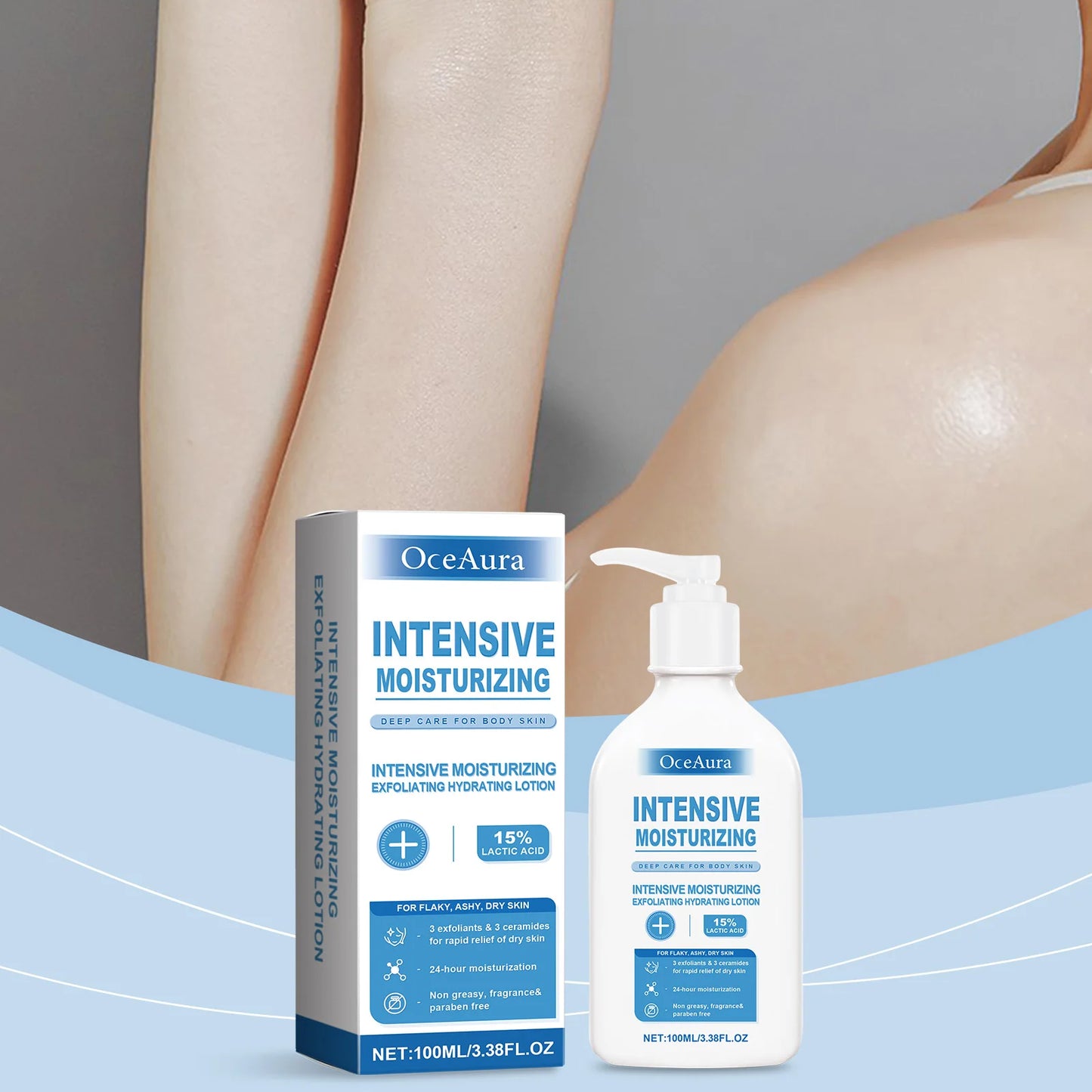OceAura Intensive Body Lotion – Lactic Acid & Ceramide Moisturizer