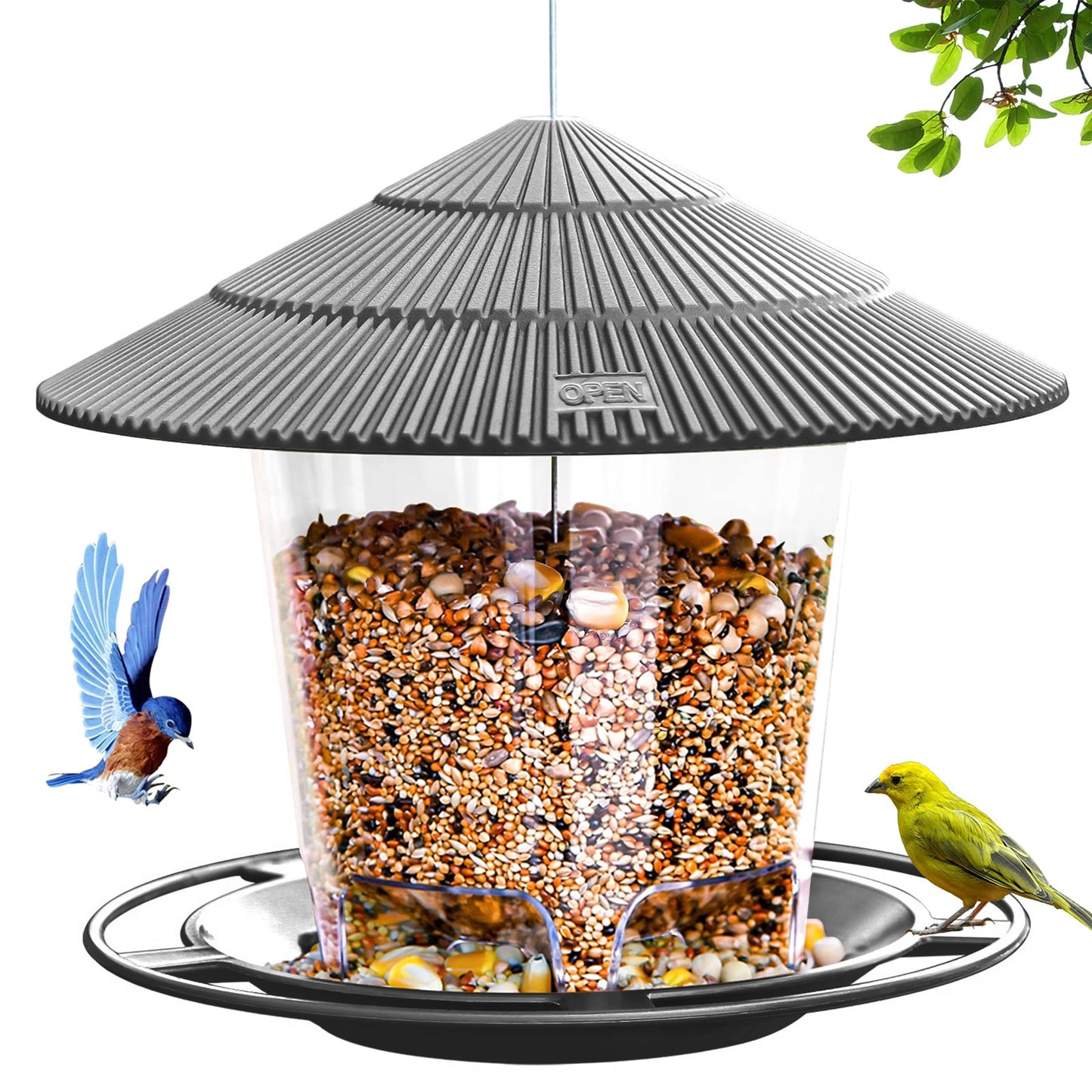 Bird Feeder Automatic Foot Feeding Tool Outdoor Bird Feeder Hanging Nut Feeding Multiple Hole Dispenser Holder Food Container Peaceful Pleasures Health and Wellness
