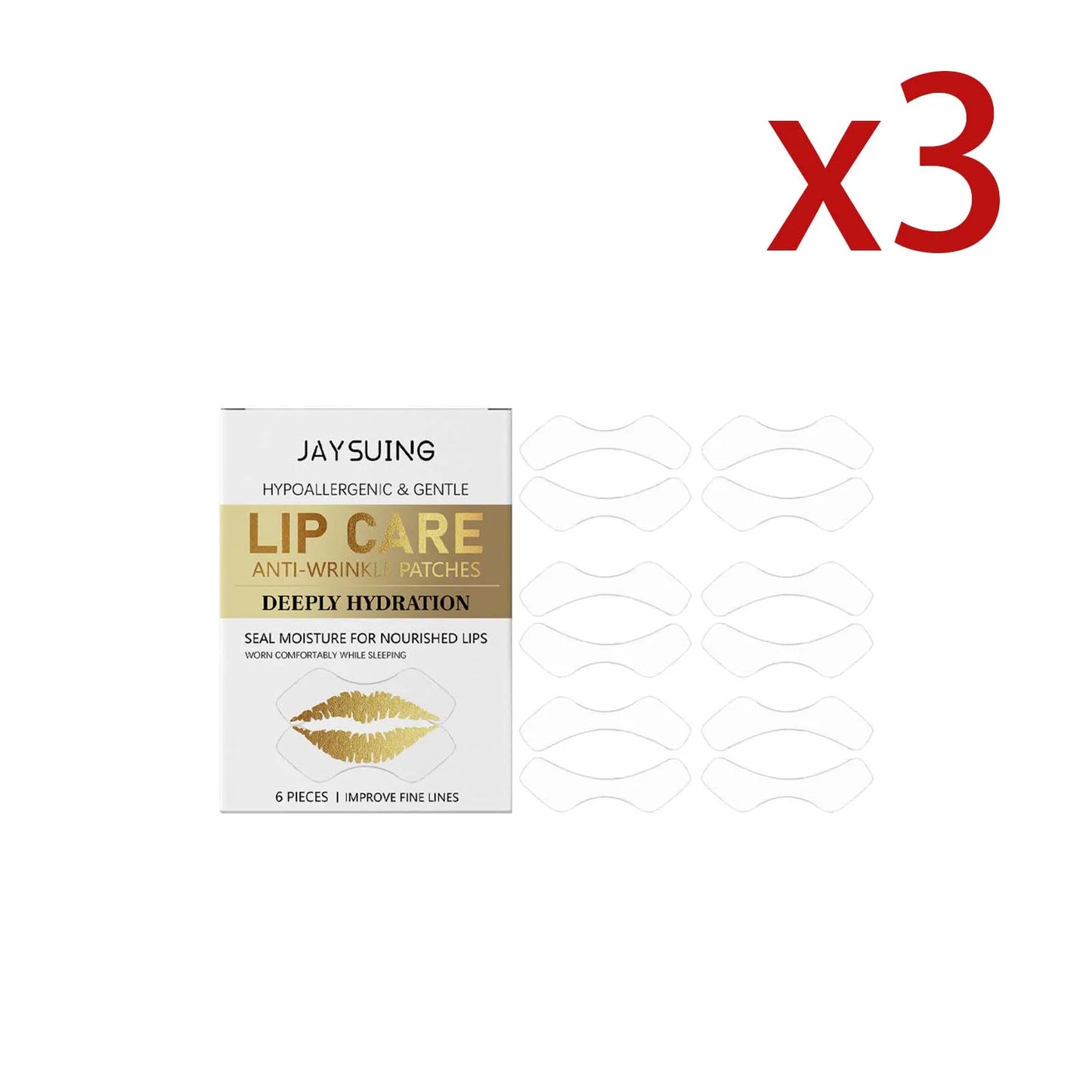 Hyaluronic Acid Lip Mask Patches – 6pc Fine Line & Hydration