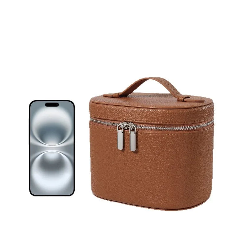 2026 Portable Cosmetic Bag Organizer Large Capacity PU Travel Toiletry Makeup Case with Zipper Handle for Storage Cosmetics box Peaceful Pleasures Health and Wellness