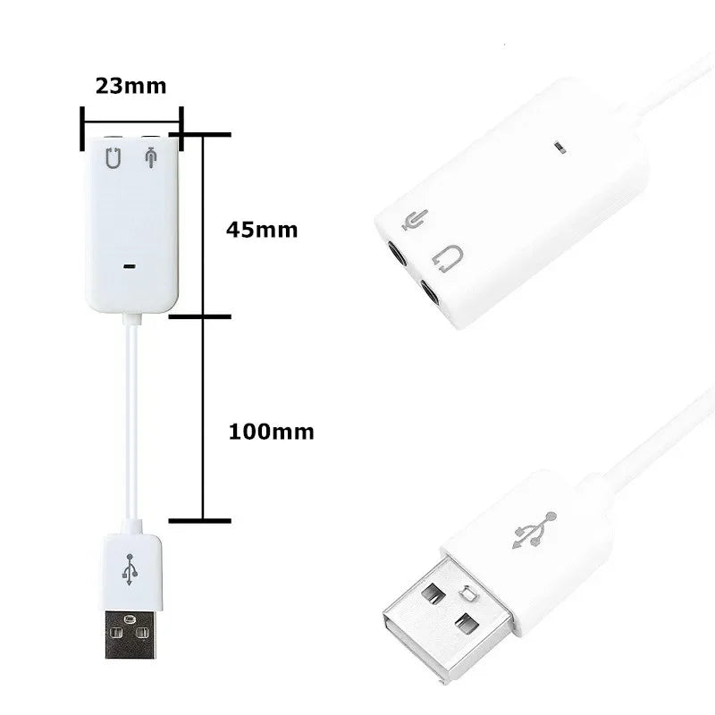 7.1 Channel External USB Sound Card with 3.5mm Jack USB Audio Adapter For Headphone and Microphone Compatible with MacBook Peaceful Pleasures Health and Wellness