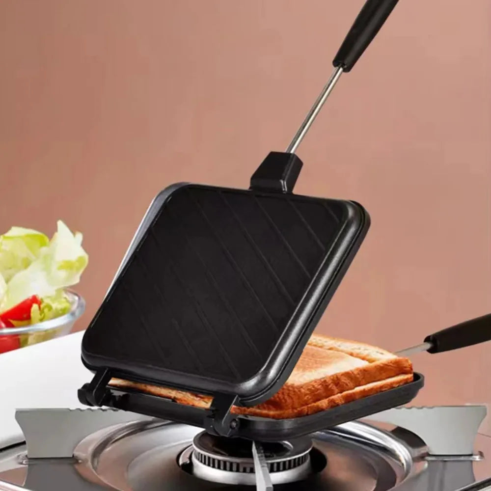 Double-Sided Non-Stick Sandwich Baking Pan – Aluminum Griddle for Pancakes, Omelets, Camping & BBQ