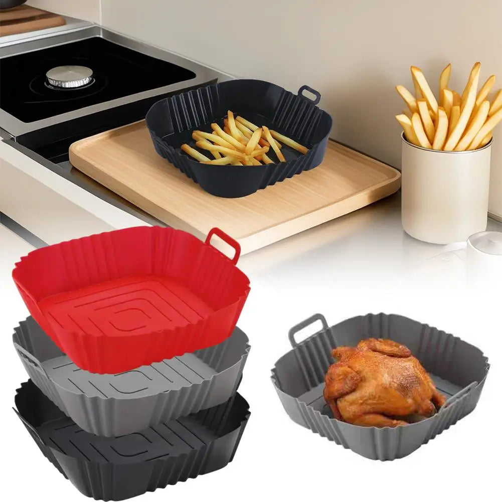 Silicone Air Fryer Liner – Non-Stick Reusable Square Baking Tray
