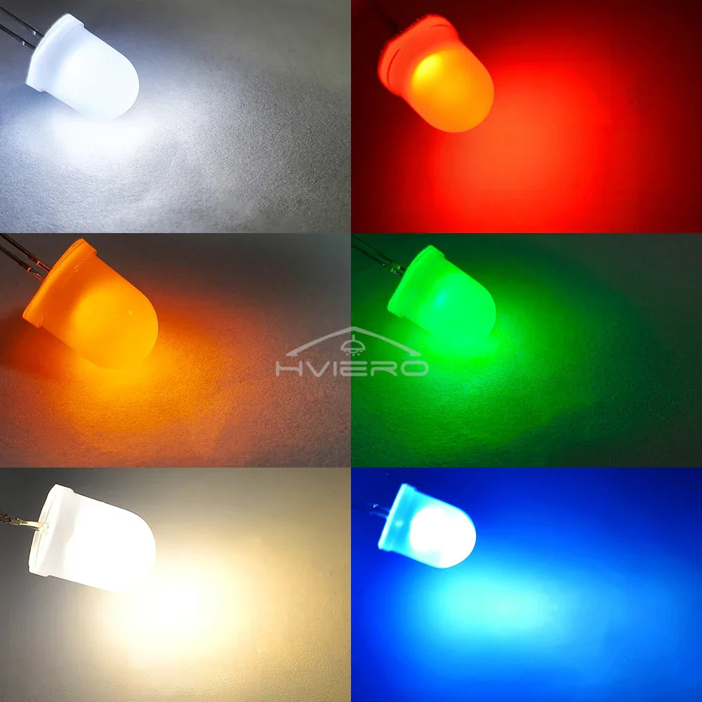 10mm Diffused LED Beads 50/250pcs | Ultra Bright DIY Diodes