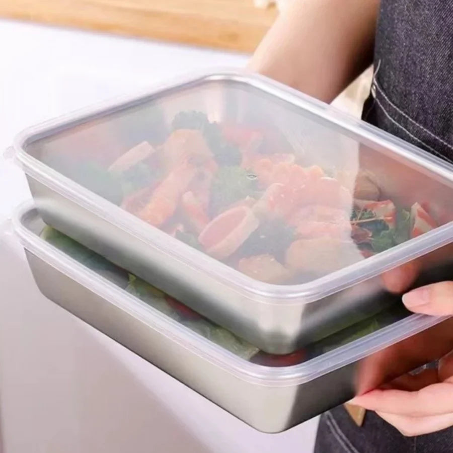 6-Piece Stainless Steel Airtight Food Storage Container Set