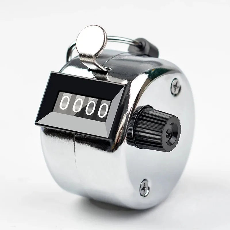 Manual Recording Mechanical Counter Four Digit Traffic Warehouse Points Cargo Readings Digital Counting Peaceful Pleasures Health and Wellness Silver