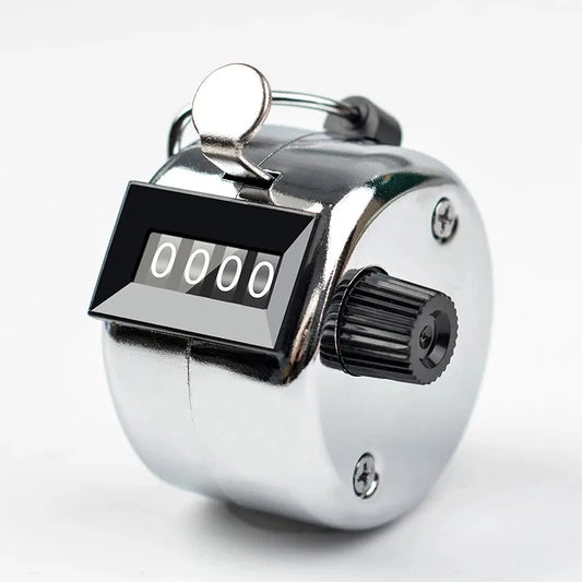 Manual Recording Mechanical Counter Four Digit Traffic Warehouse Points Cargo Readings Digital Counting Peaceful Pleasures Health and Wellness Silver