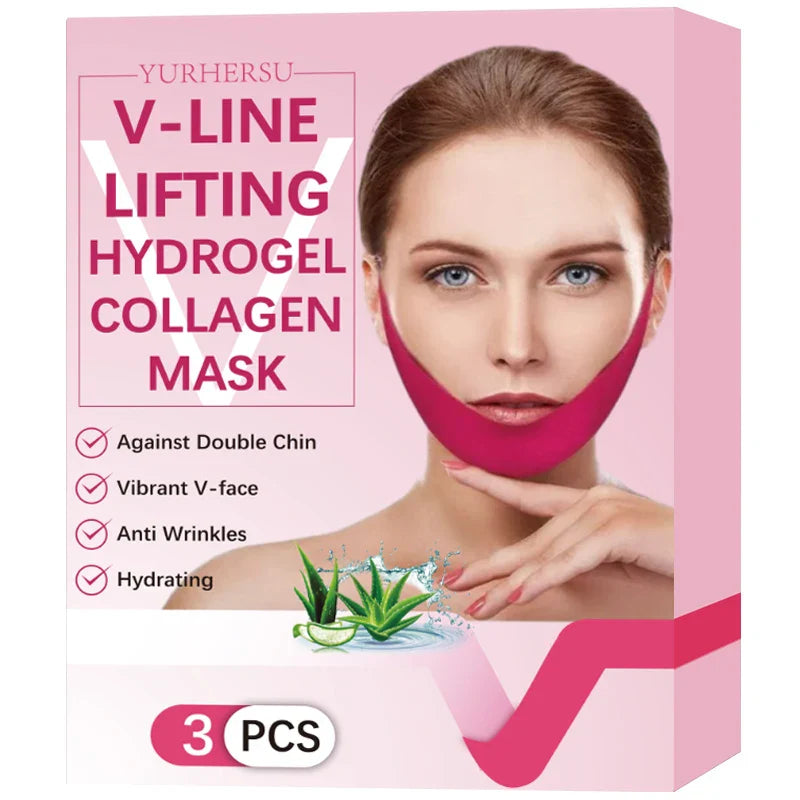 YURHERSU V-Pull Facial Mask – Firm, Lift & Glow | 3-Pack