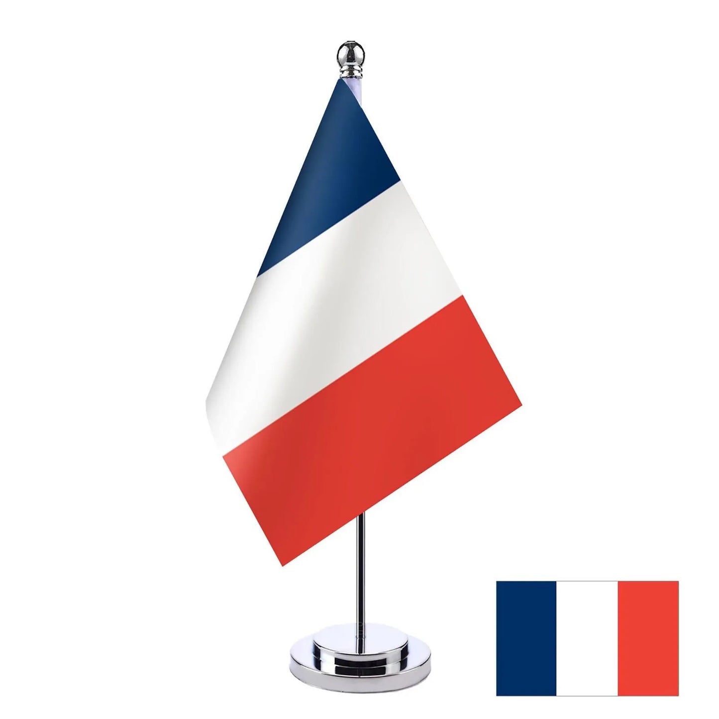 French Flag Table Stand – 14x21cm Desk Flag of France