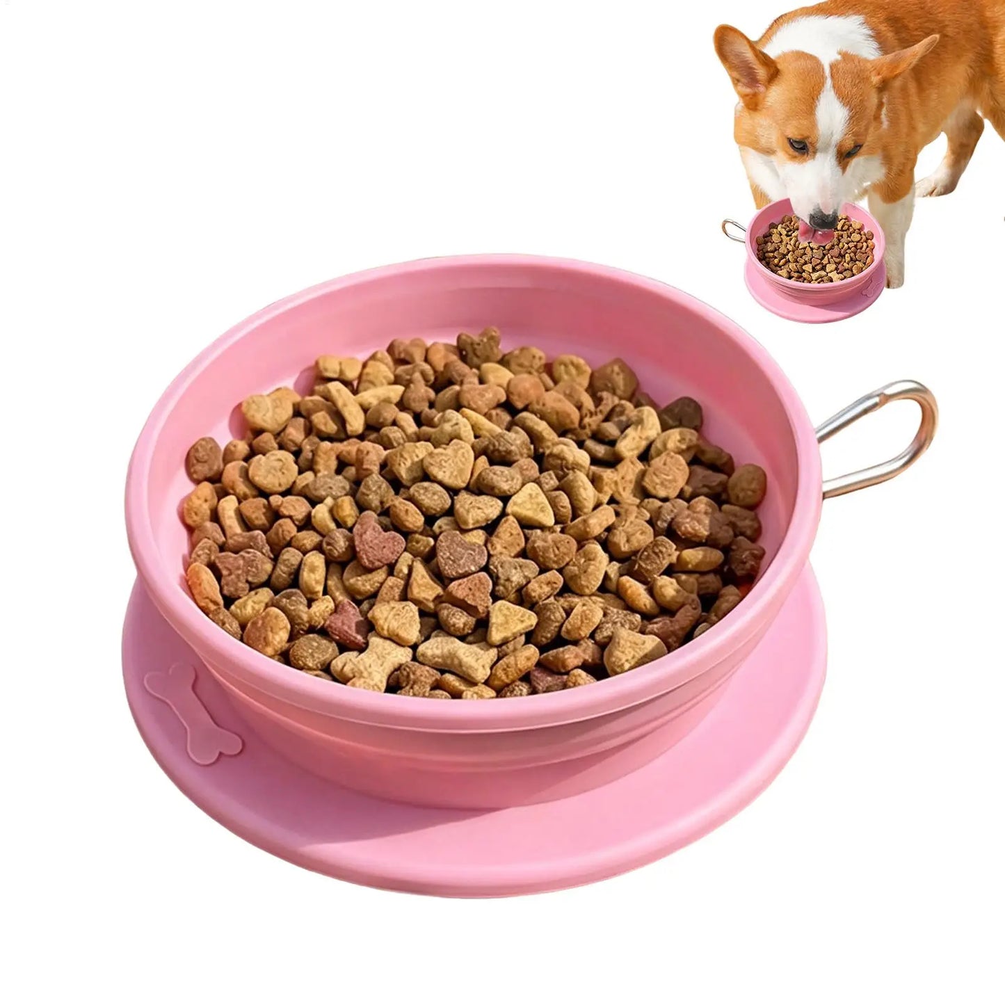 Foldable Silicone Pet Bowl – Portable Travel Food & Water Bowl