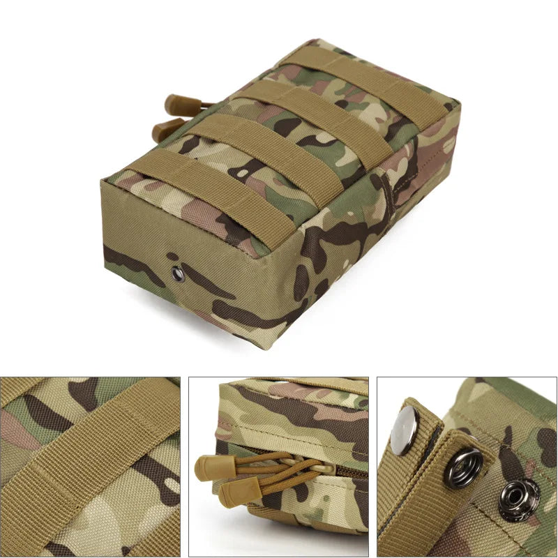 Tactical Molle System Medical Pouch 600D Utility EDC Tool Accessory Waist Pack Phone Case Airsoft Hunting Bag Outdoor Equipment Peaceful Pleasures Health and Wellness