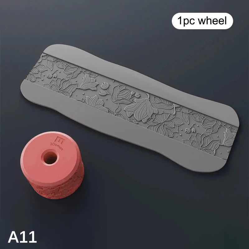 Clay Stamp Roller | Geometric Flower Texture Wheel for DIY Clay Art