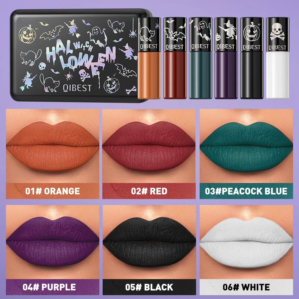 6-Piece Matte Lip Tint Set – Waterproof Bold K-Beauty Shades