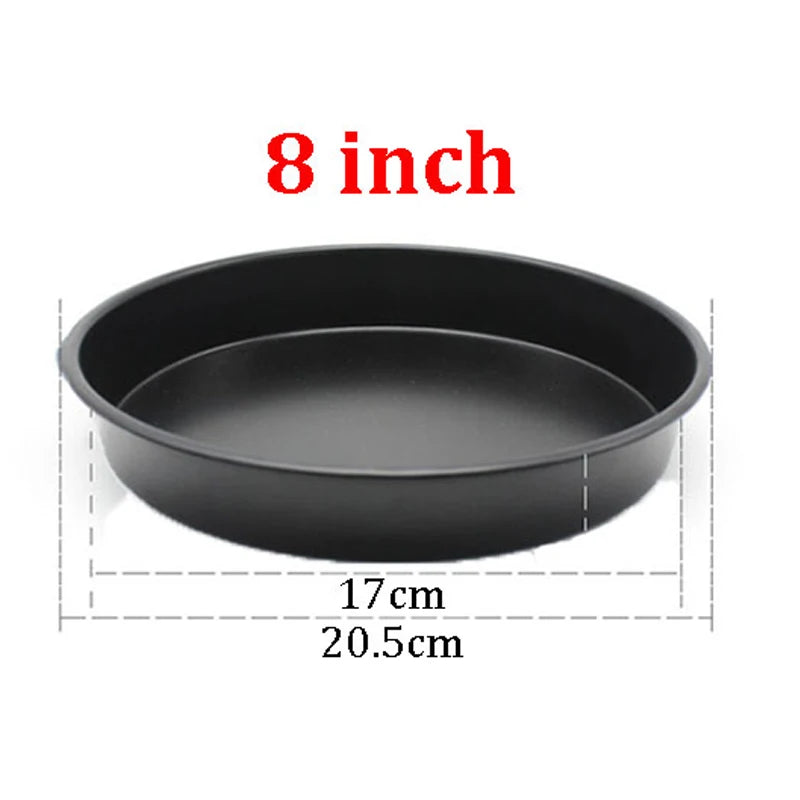 Non-Stick Carbon Steel Pizza Pan – 6"/8"/10" Baking Tray & Mold