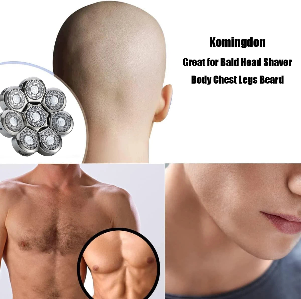 8D Floating Electric Shaver Replacement Head – Washable Blade Kit