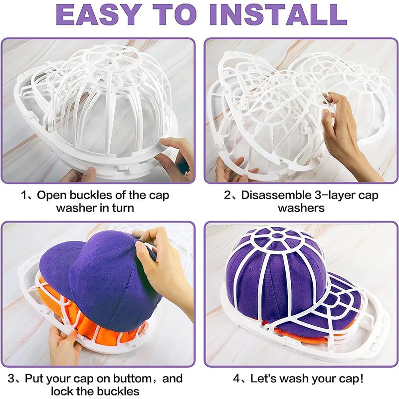 Hat Washer for Washing Machine Hat Washer Cage Hat Cleaner for Baseball Caps Fit for Adult Cap Protector Racks Dishwasher Safe Peaceful Pleasures Health and Wellness