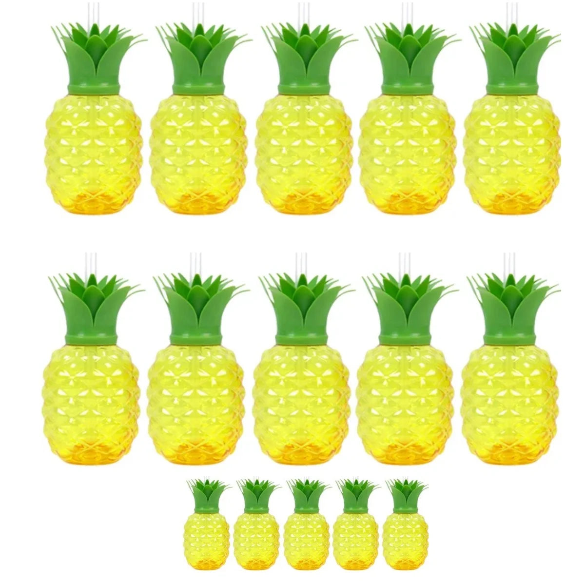 6/15 Free BPA Pineapple Cups with Straw Plastic Cups Tumbler for Hawaiian Party Cups Luau Tiki and Beach Party Carton Package Peaceful Pleasures Health and Wellness 15PCS