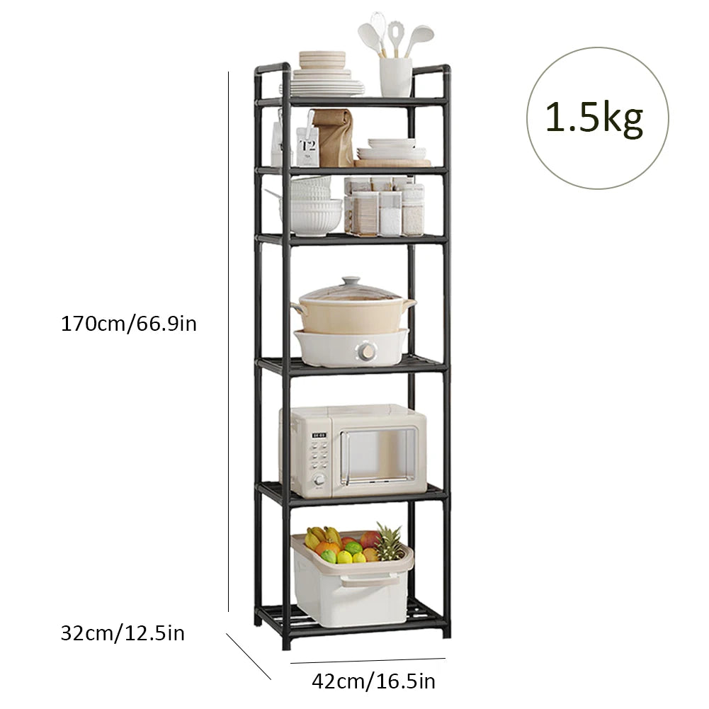 6-Tier Metal Storage Shelf | Kitchen Bathroom Utility Rack