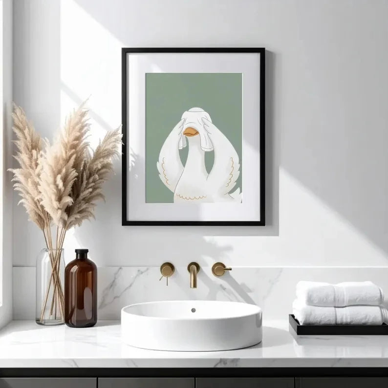 Silly Goose Canvas Wall Art Set of 3 | Cartoon Home Decor