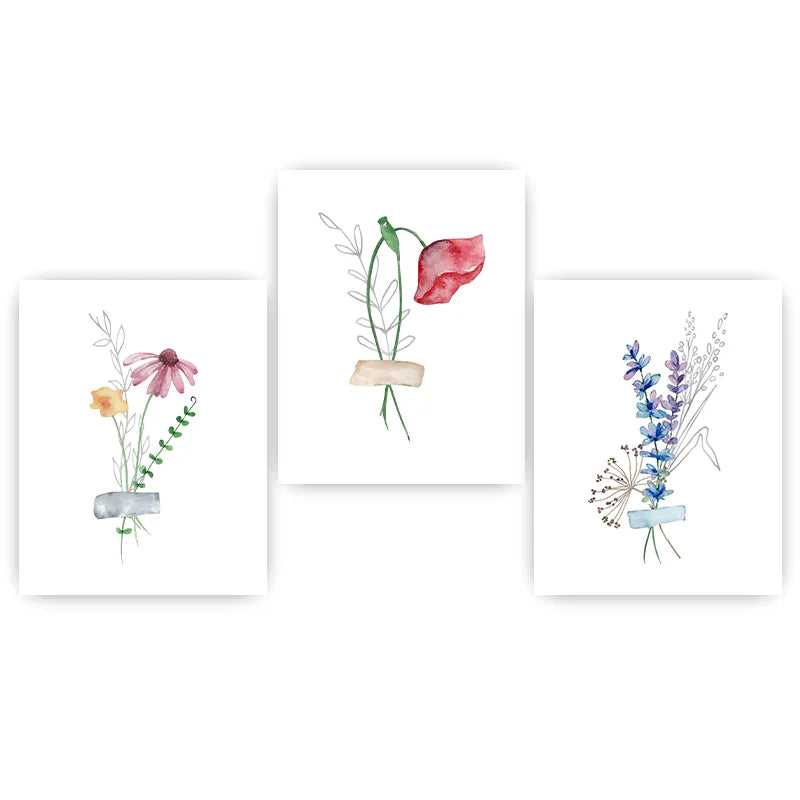 Boho Plant Flower Wall Art, Nordic Wildflower Botanical Canvas Painting, Minimalist Poster Print for Living Room Bedroom Decor Peaceful Pleasures Health and Wellness 01 15x20cm No Frame China Mainland