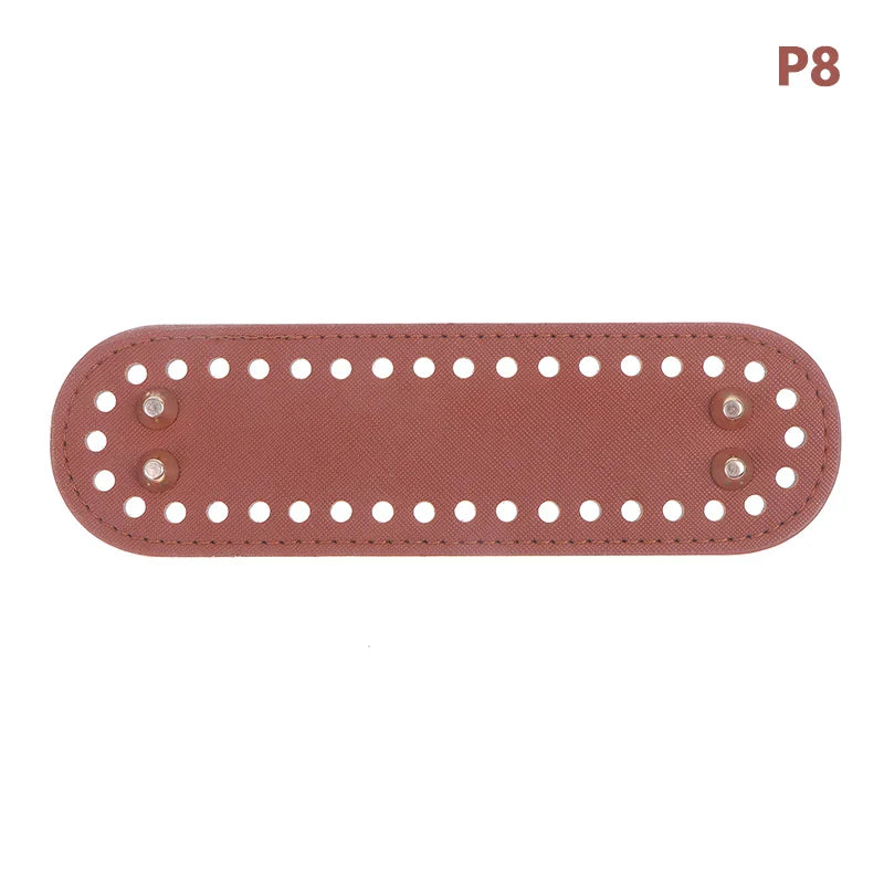 PU Leather Bag Bottom Base with Holes for DIY Crochet Bags