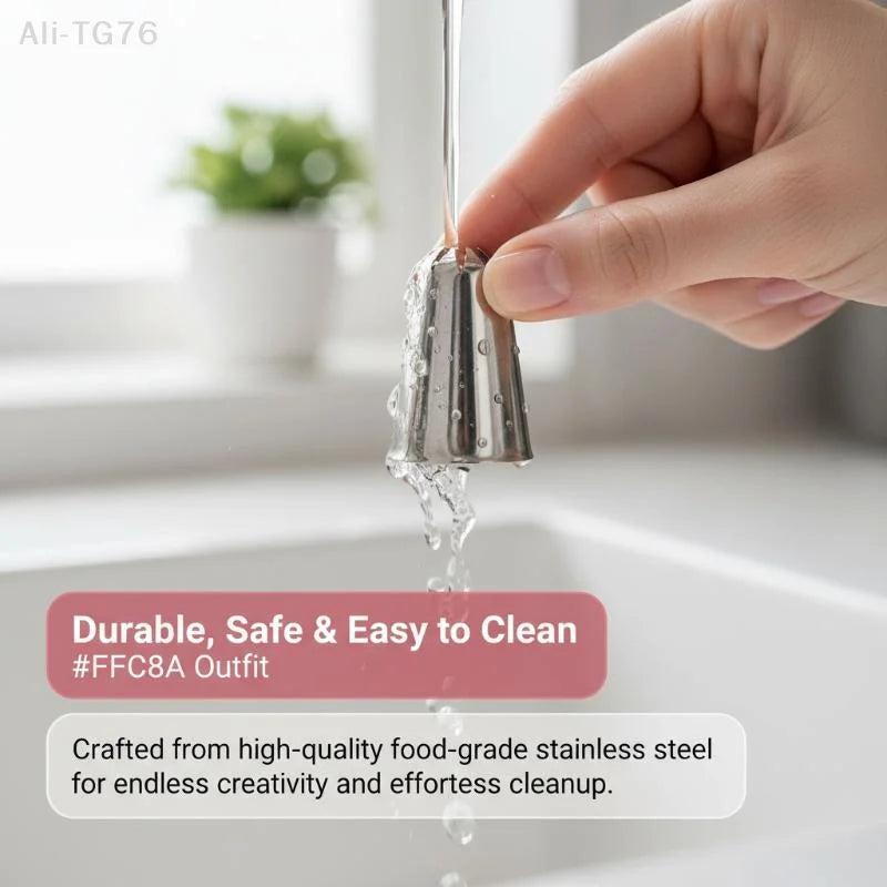 5-Piece Large Stainless Steel Cake Piping Tips Set