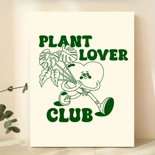 Plant Lover Club Botanical Canvas Wall Art Print | Home Decor Botanical Canvas Print Peaceful Pleasures Health and Wellness