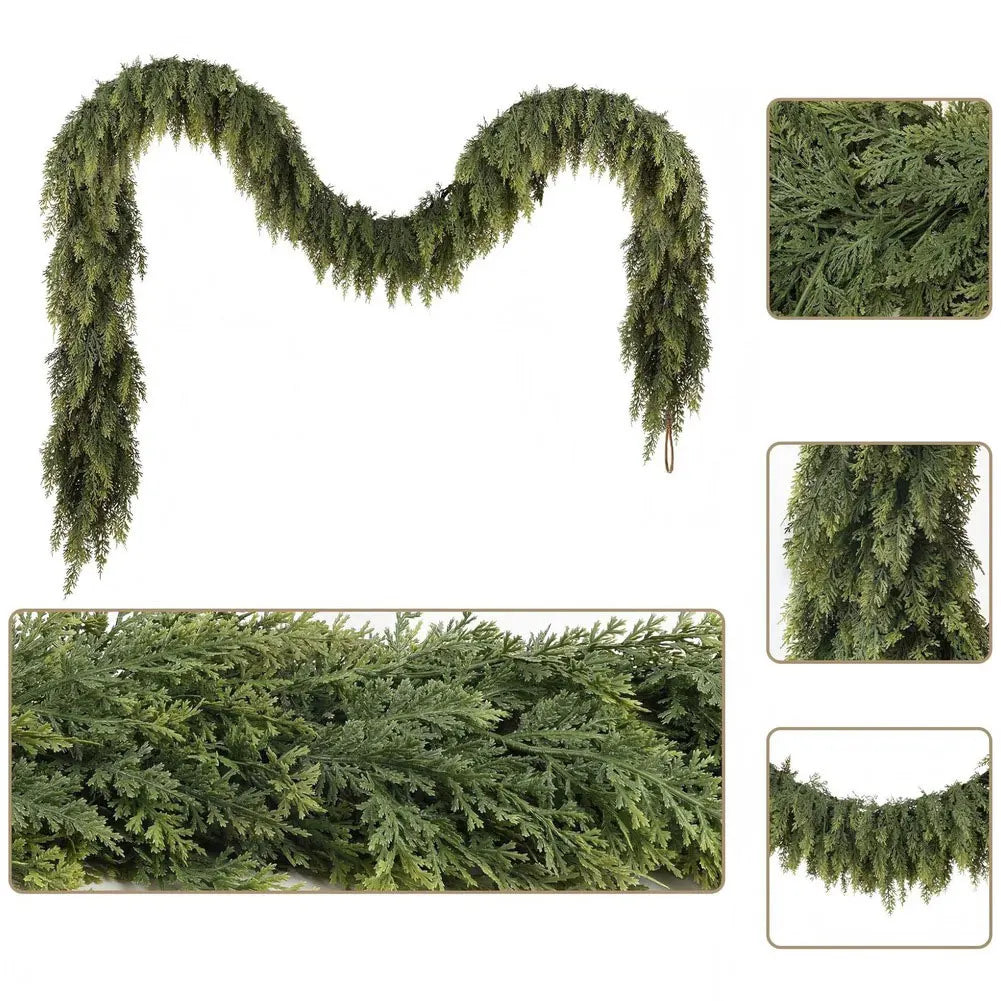 Christmas Cedar Garland Artificial Real Touch Thickness Realistic