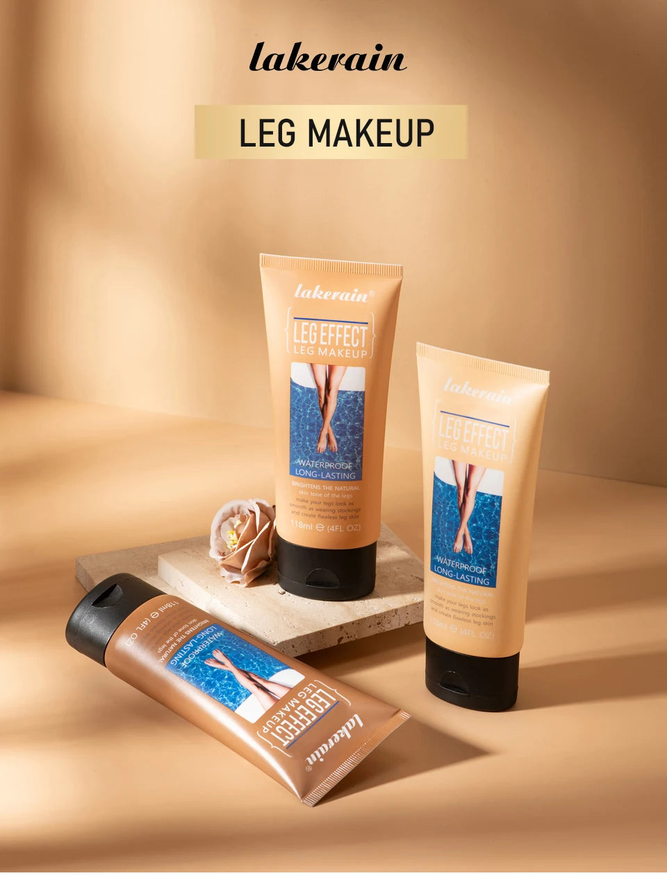 116ml Medium Bronze Body Tanning Cream Leg Makeup Foundation With Brush Waterproof Long Lasting Even Skin Tone Body Makeup Peaceful Pleasures Health and Wellness