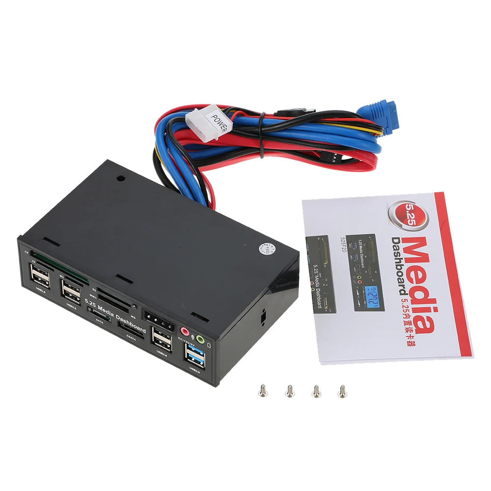 5.25" PC Front Panel USB 3.0 Hub, eSATA & Card Reader