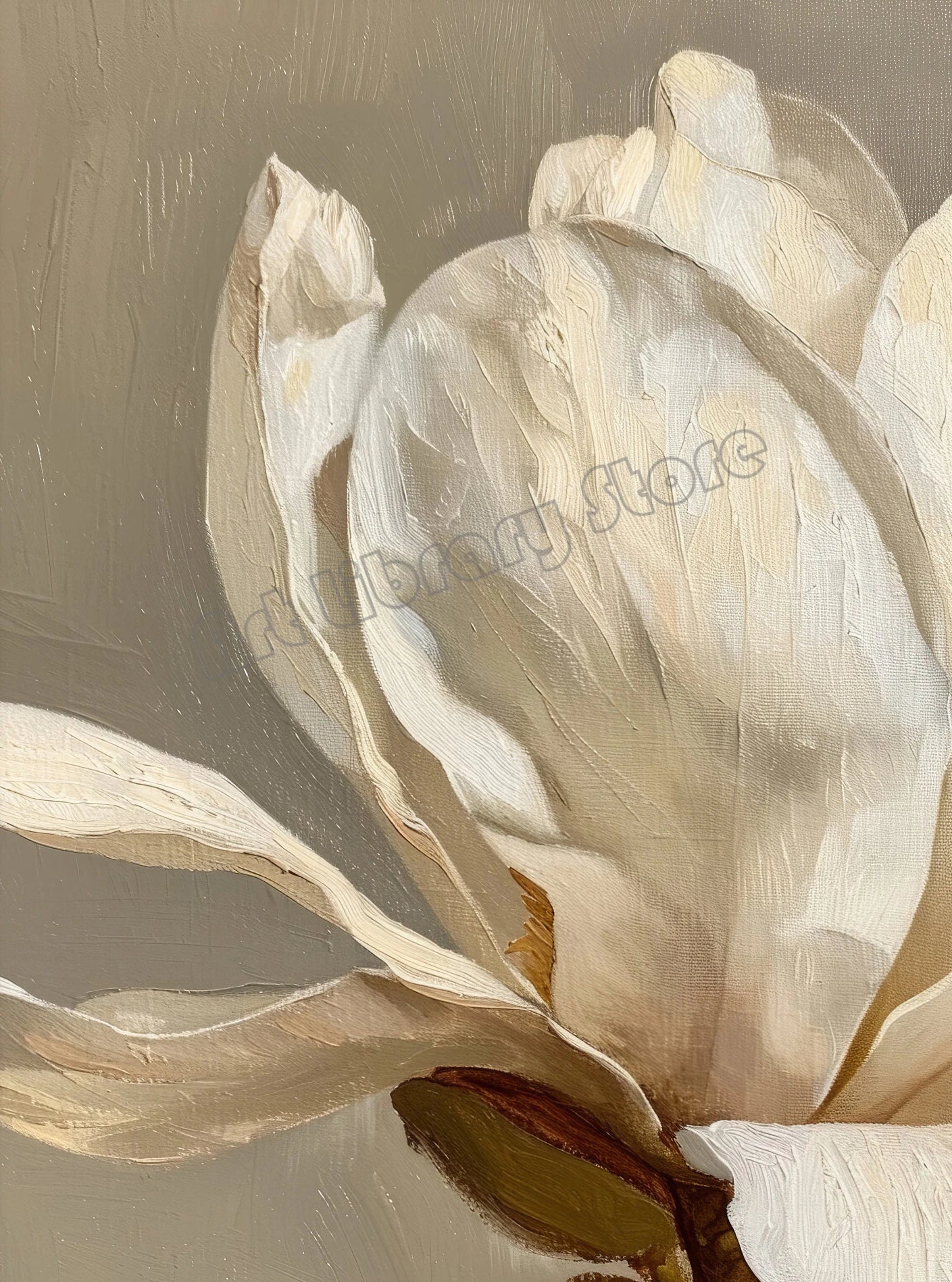 Vintage Flower Magnolia Peony Tulips Fresh Plant Painting on Canvas Poster and Print Minimalist Wall Art Pictures Home Decor Peaceful Pleasures Health and Wellness 2 35x45cm