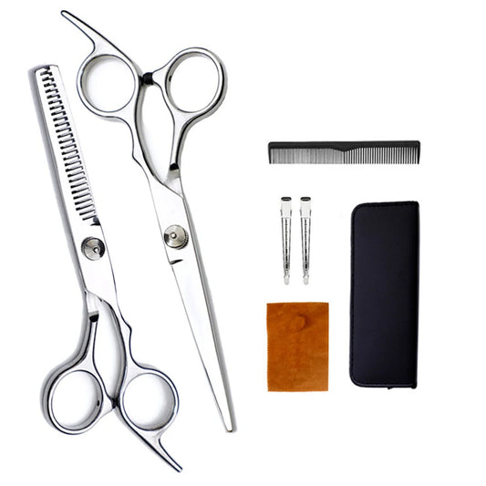 Professional Barber Scissors & Thinning Shears Kit | Stainless Steel Hair Cutting Shears Peaceful Pleasures Health and Wellness 7pcs