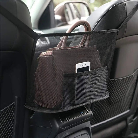 Large Capacity Car Seat Net Pocket Handbag Purse Holder Mesh Back Pouch Between Seats Storage Bag Organizer Car Accessories Peaceful Pleasures Health and Wellness