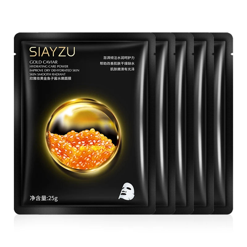 Golden Caviar Face Mask Sheets – Anti-Aging & Moisturizing 10pk