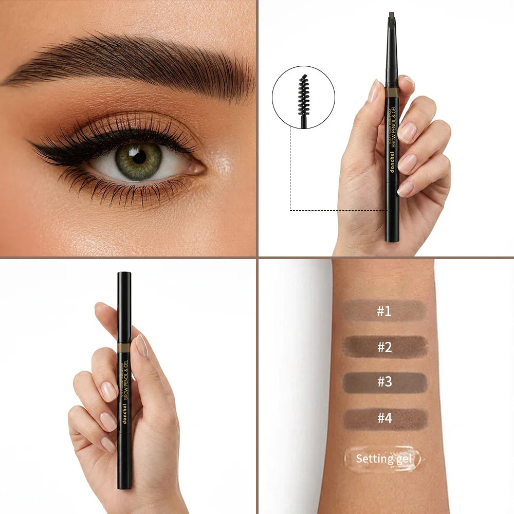 2-in-1 Waterproof Eyebrow Pencil & Gel – Smudge-Proof, Long-Lasting