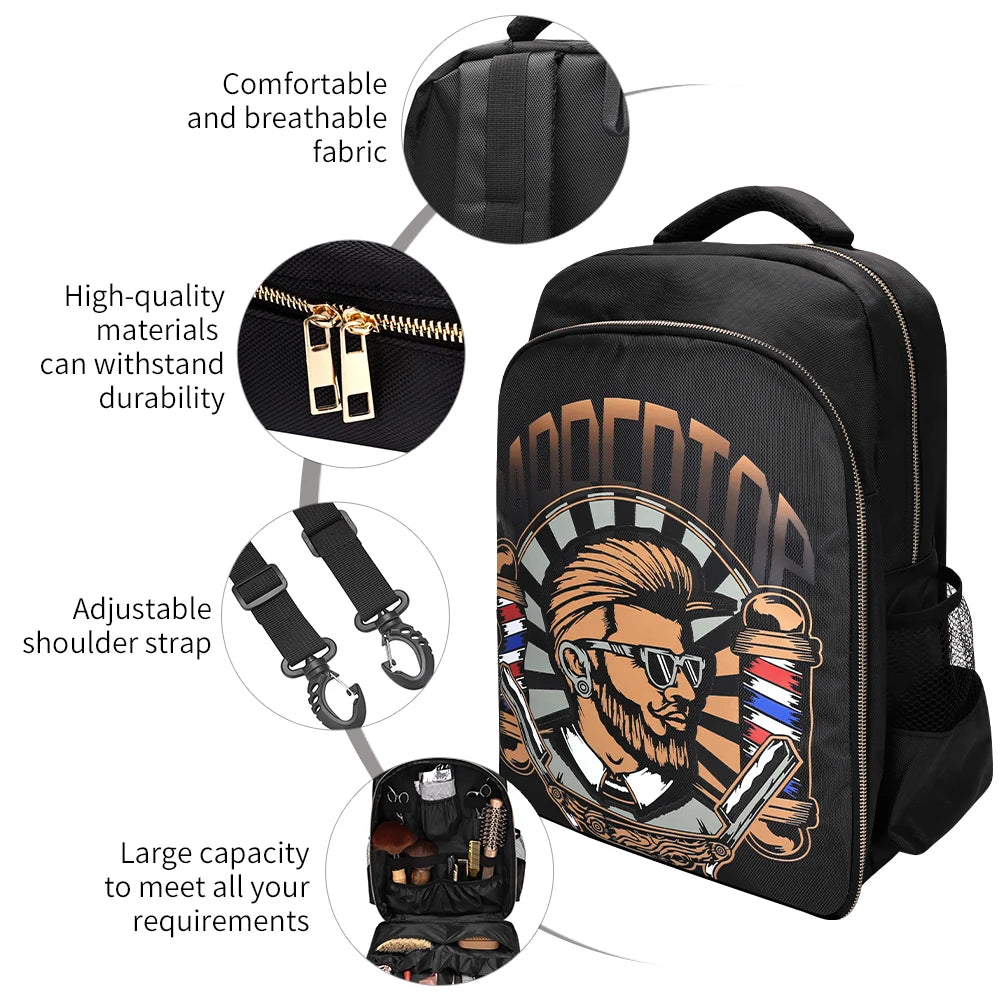Hair Styling Tool Backpack Carrying Case for Scissors Combs Hair Dryer Dual Shoulder Barber Storage Bag Salon Accessories Peaceful Pleasures Health and Wellness