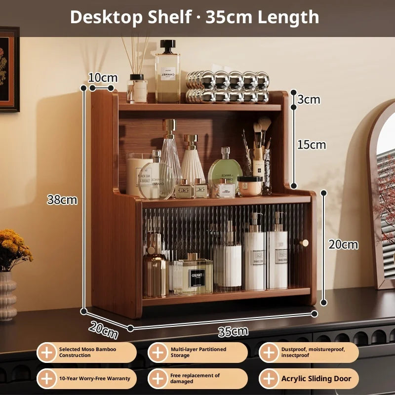 Space Saving Multifunctional Countertop Spice Rack Dustproof Kitchen Organizer Shelf For Home Bathroom Cabinet Storage Peaceful Pleasures Health and Wellness 3 Layer 35cm C